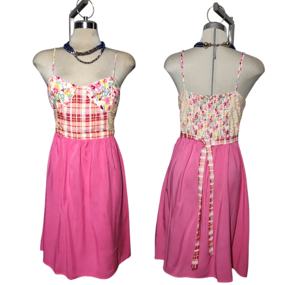G21 Pink and white  Floral Strapless  Dress  Size XXL